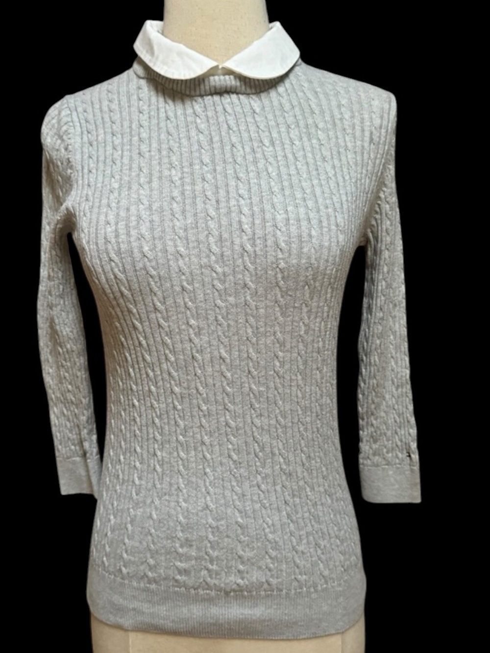 NWOT‎ Tommy Hilfiger Cable Knit Removeable Collar Sweater